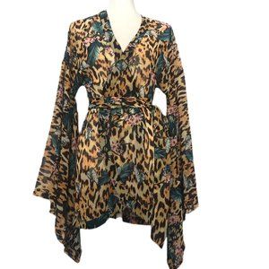 ASOS  Sheer Multicolored Floral Over Swim Kimono 4